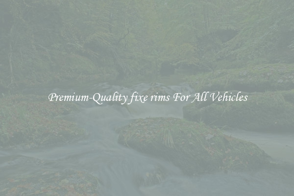 Premium-Quality fixe rims For All Vehicles