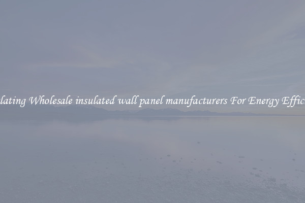 Insulating Wholesale insulated wall panel manufacturers For Energy Efficiency