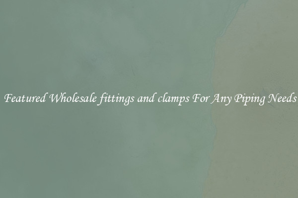 Featured Wholesale fittings and clamps For Any Piping Needs