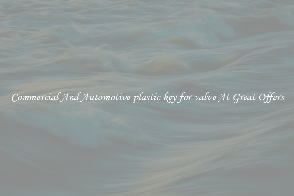 Commercial And Automotive plastic key for valve At Great Offers