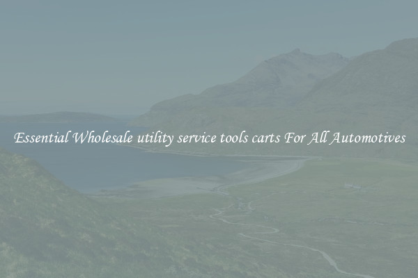 Essential Wholesale utility service tools carts For All Automotives