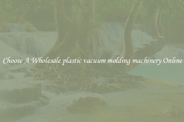 Choose A Wholesale plastic vacuum molding machinery Online